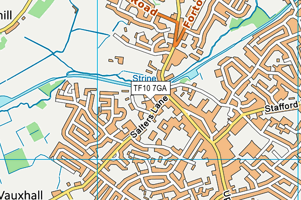 TF10 7GA map - OS VectorMap District (Ordnance Survey) TF10 7GA map - OS VectorMap District (Ordnance Survey)