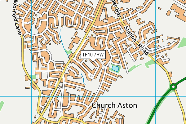 TF10 7HW map - OS VectorMap District (Ordnance Survey)