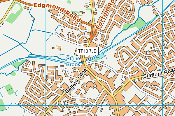 TF10 7JD map - OS VectorMap District (Ordnance Survey) TF10 7JD map - OS VectorMap District (Ordnance Survey)