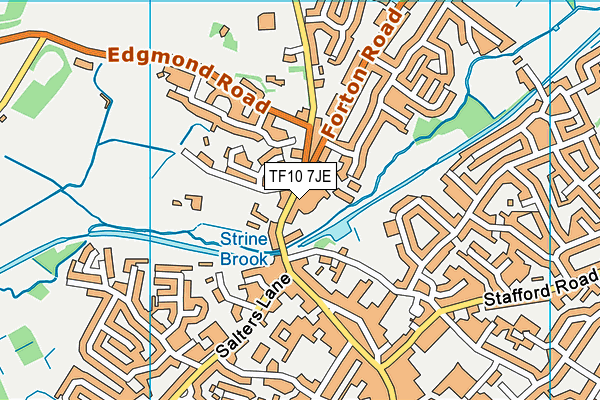TF10 7JE map - OS VectorMap District (Ordnance Survey)