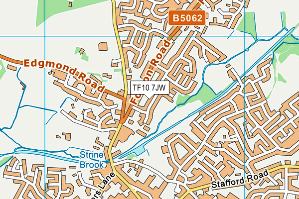 TF10 7JW map - OS VectorMap District (Ordnance Survey) TF10 7JW map - OS VectorMap District (Ordnance Survey)