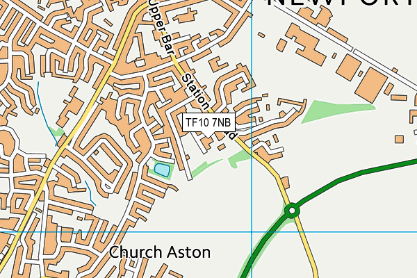 TF10 7NB map - OS VectorMap District (Ordnance Survey)