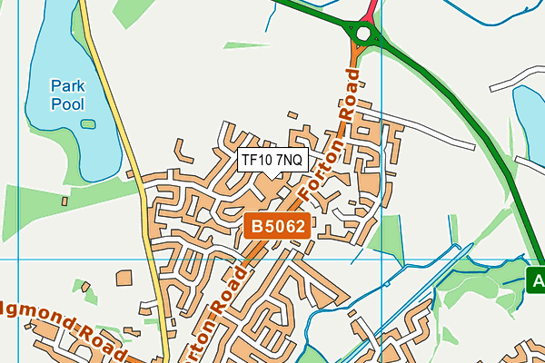 TF10 7NQ map - OS VectorMap District (Ordnance Survey) TF10 7NQ map - OS VectorMap District (Ordnance Survey)