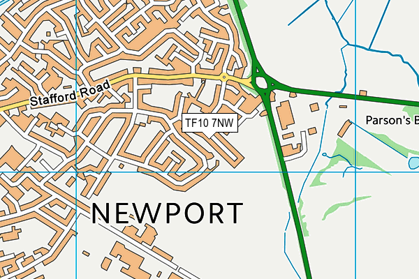 TF10 7NW map - OS VectorMap District (Ordnance Survey) TF10 7NW map - OS VectorMap District (Ordnance Survey)