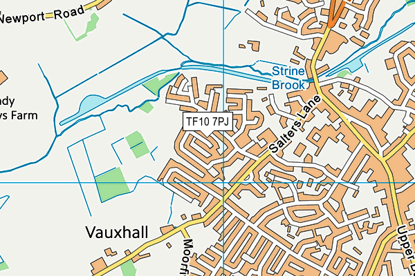 TF10 7PJ map - OS VectorMap District (Ordnance Survey) TF10 7PJ map - OS VectorMap District (Ordnance Survey)