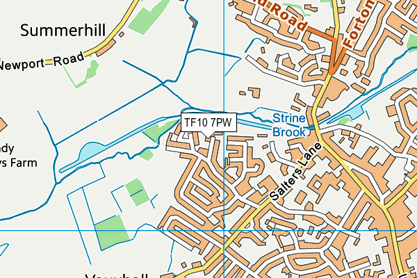 TF10 7PW map - OS VectorMap District (Ordnance Survey) TF10 7PW map - OS VectorMap District (Ordnance Survey)