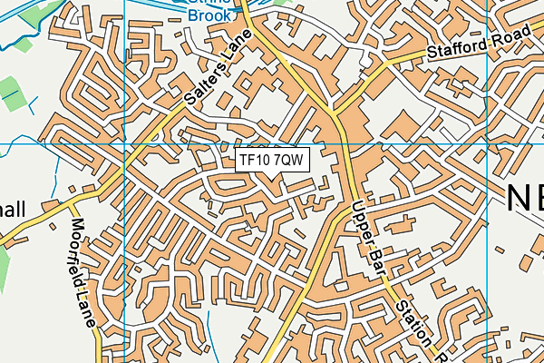 TF10 7QW map - OS VectorMap District (Ordnance Survey) TF10 7QW map - OS VectorMap District (Ordnance Survey)