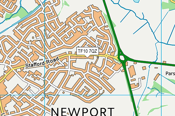 TF10 7QZ map - OS VectorMap District (Ordnance Survey) TF10 7QZ map - OS VectorMap District (Ordnance Survey)