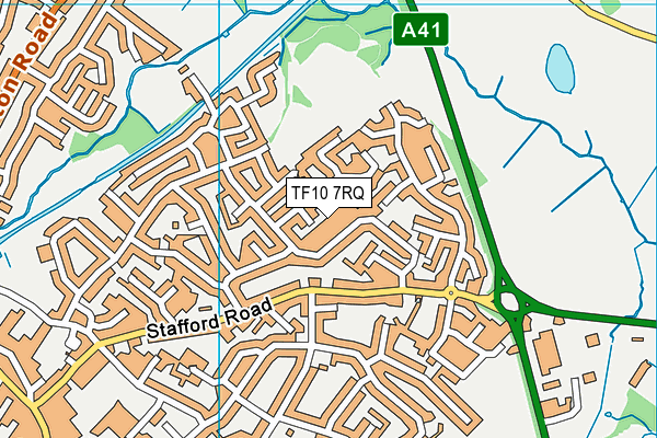 TF10 7RQ map - OS VectorMap District (Ordnance Survey) TF10 7RQ map - OS VectorMap District (Ordnance Survey)