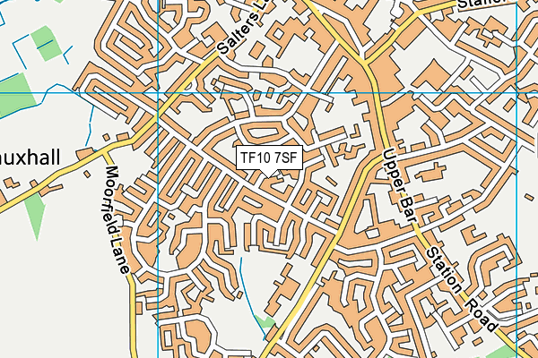 TF10 7SF map - OS VectorMap District (Ordnance Survey) TF10 7SF map - OS VectorMap District (Ordnance Survey)