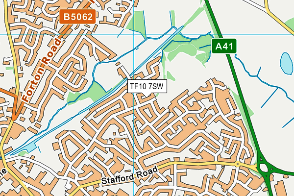 TF10 7SW map - OS VectorMap District (Ordnance Survey) TF10 7SW map - OS VectorMap District (Ordnance Survey)