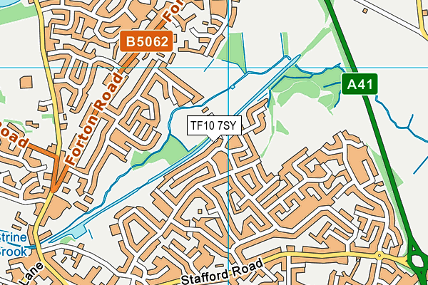 TF10 7SY map - OS VectorMap District (Ordnance Survey) TF10 7SY map - OS VectorMap District (Ordnance Survey)