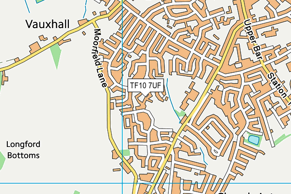 TF10 7UF map - OS VectorMap District (Ordnance Survey) TF10 7UF map - OS VectorMap District (Ordnance Survey)