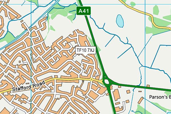TF10 7XJ map - OS VectorMap District (Ordnance Survey) TF10 7XJ map - OS VectorMap District (Ordnance Survey)