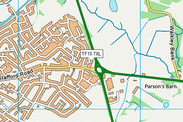 TF10 7XL map - OS VectorMap District (Ordnance Survey) TF10 7XL map - OS VectorMap District (Ordnance Survey)