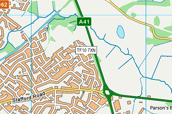 TF10 7XN map - OS VectorMap District (Ordnance Survey) TF10 7XN map - OS VectorMap District (Ordnance Survey)