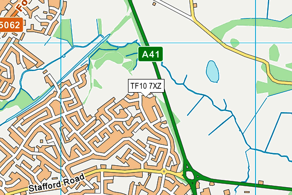 TF10 7XZ map - OS VectorMap District (Ordnance Survey) TF10 7XZ map - OS VectorMap District (Ordnance Survey)
