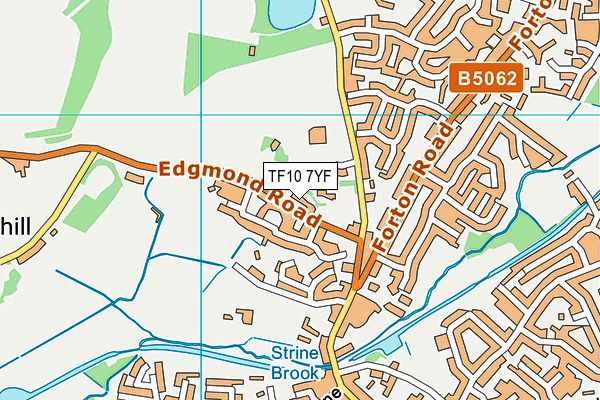 TF10 7YF map - OS VectorMap District (Ordnance Survey) TF10 7YF map - OS VectorMap District (Ordnance Survey)