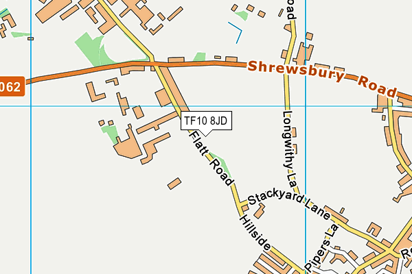 TF10 8JD map - OS VectorMap District (Ordnance Survey) TF10 8JD map - OS VectorMap District (Ordnance Survey)