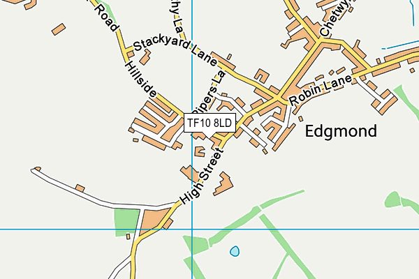 TF10 8LD map - OS VectorMap District (Ordnance Survey) TF10 8LD map - OS VectorMap District (Ordnance Survey)