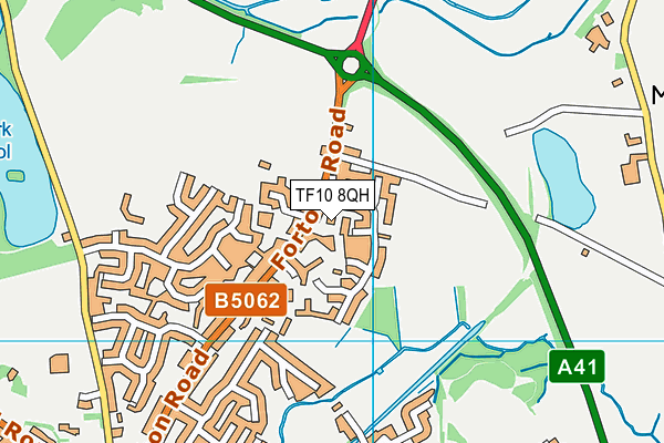 TF10 8QH map - OS VectorMap District (Ordnance Survey) TF10 8QH map - OS VectorMap District (Ordnance Survey)