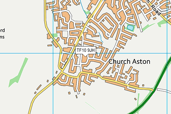 TF10 9JH map - OS VectorMap District (Ordnance Survey) TF10 9JH map - OS VectorMap District (Ordnance Survey)