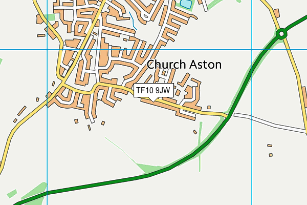 TF10 9JW map - OS VectorMap District (Ordnance Survey) TF10 9JW map - OS VectorMap District (Ordnance Survey)