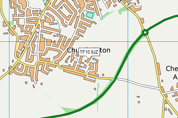 TF10 9JZ map - OS VectorMap District (Ordnance Survey) TF10 9JZ map - OS VectorMap District (Ordnance Survey)