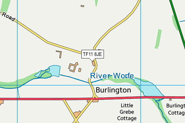 TF11 8JE map - OS VectorMap District (Ordnance Survey) TF11 8JE map - OS VectorMap District (Ordnance Survey)