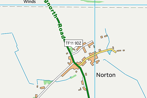 TF11 9DZ map - OS VectorMap District (Ordnance Survey) TF11 9DZ map - OS VectorMap District (Ordnance Survey)