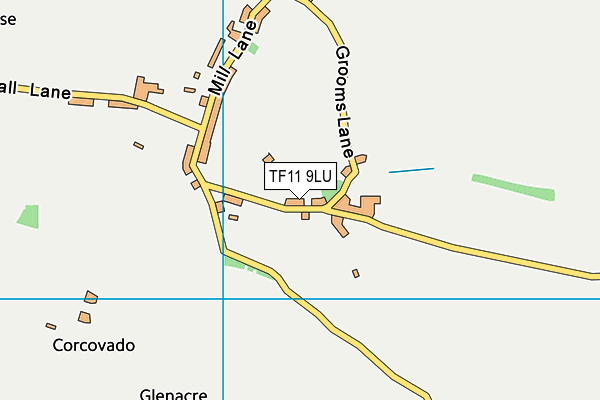 TF11 9LU map - OS VectorMap District (Ordnance Survey) TF11 9LU map - OS VectorMap District (Ordnance Survey)