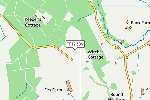 TF12 5BN map - OS VectorMap District (Ordnance Survey) TF12 5BN map - OS VectorMap District (Ordnance Survey)