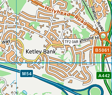 TF2 0AR map - OS VectorMap District (Ordnance Survey)