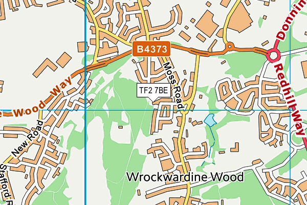 TF2 7BE map - OS VectorMap District (Ordnance Survey) TF2 7BE map - OS VectorMap District (Ordnance Survey)