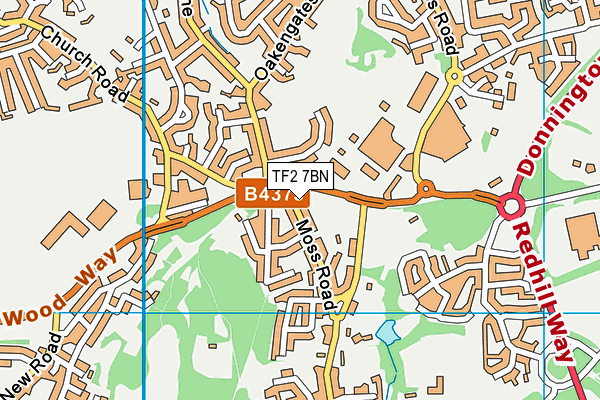 TF2 7BN map - OS VectorMap District (Ordnance Survey) TF2 7BN map - OS VectorMap District (Ordnance Survey)
