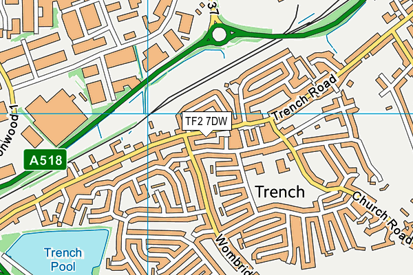 TF2 7DW map - OS VectorMap District (Ordnance Survey) TF2 7DW map - OS VectorMap District (Ordnance Survey)