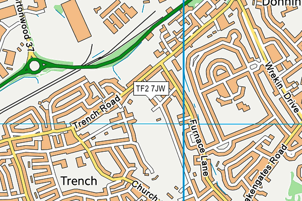 TF2 7JW map - OS VectorMap District (Ordnance Survey) TF2 7JW map - OS VectorMap District (Ordnance Survey)