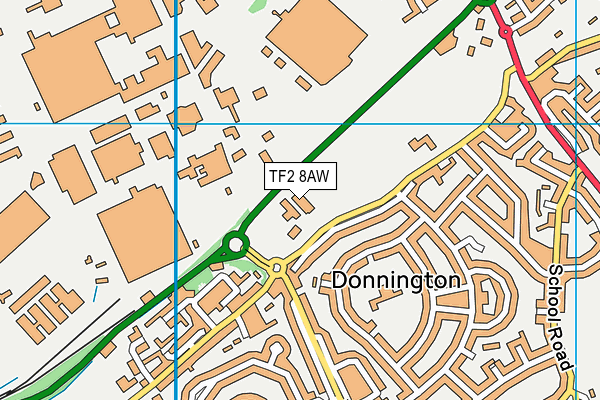 TF2 8AW map - OS VectorMap District (Ordnance Survey)