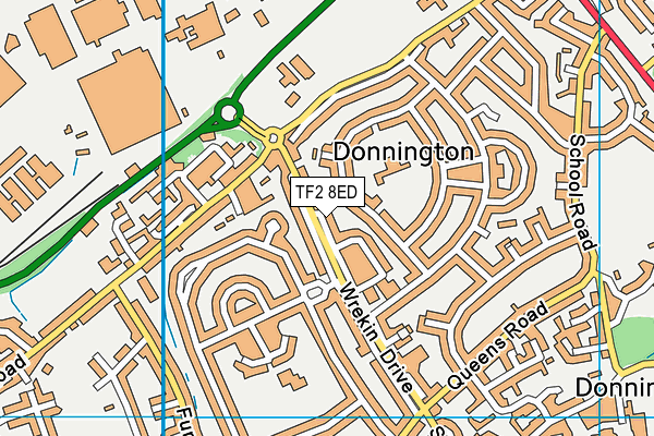 TF2 8ED map - OS VectorMap District (Ordnance Survey) TF2 8ED map - OS VectorMap District (Ordnance Survey)