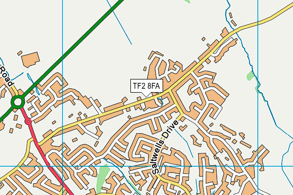 TF2 8FA map - OS VectorMap District (Ordnance Survey) TF2 8FA map - OS VectorMap District (Ordnance Survey)
