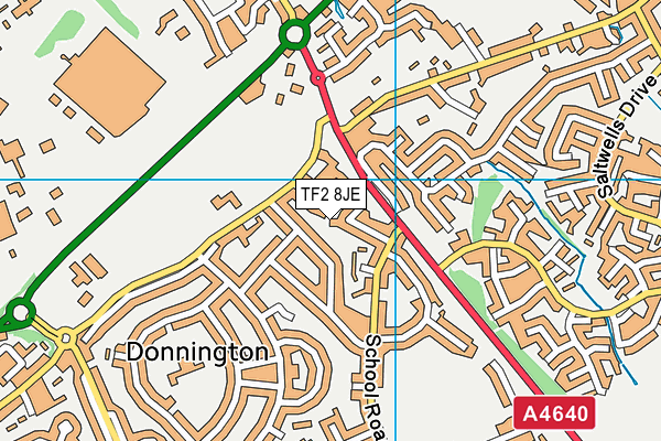TF2 8JE map - OS VectorMap District (Ordnance Survey) TF2 8JE map - OS VectorMap District (Ordnance Survey)