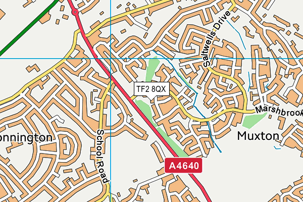 TF2 8QX map - OS VectorMap District (Ordnance Survey) TF2 8QX map - OS VectorMap District (Ordnance Survey)