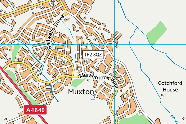 TF2 8QZ map - OS VectorMap District (Ordnance Survey)