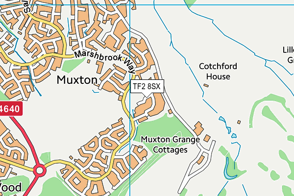 TF2 8SX map - OS VectorMap District (Ordnance Survey)