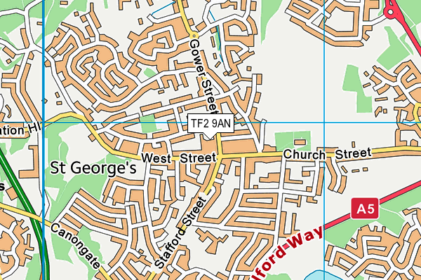 TF2 9AN map - OS VectorMap District (Ordnance Survey) TF2 9AN map - OS VectorMap District (Ordnance Survey)