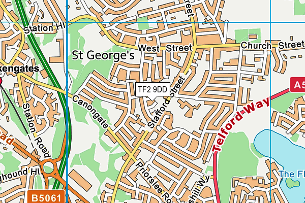 TF2 9DD map - OS VectorMap District (Ordnance Survey) TF2 9DD map - OS VectorMap District (Ordnance Survey)