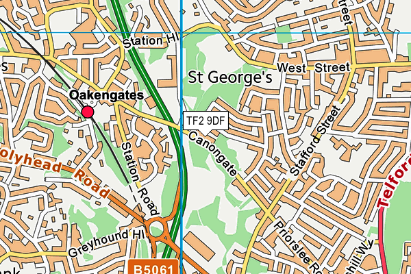 TF2 9DF map - OS VectorMap District (Ordnance Survey)