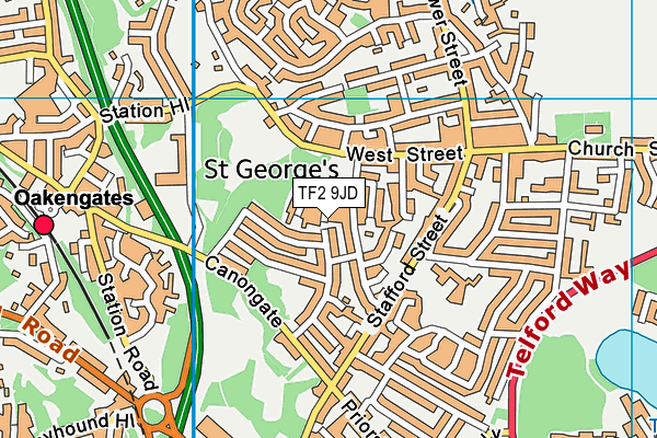 TF2 9JD map - OS VectorMap District (Ordnance Survey)