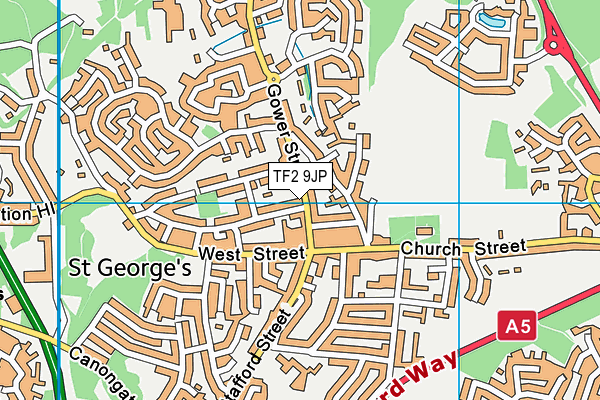 TF2 9JP map - OS VectorMap District (Ordnance Survey) TF2 9JP map - OS VectorMap District (Ordnance Survey)