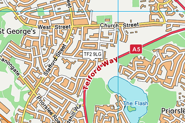 TF2 9LG map - OS VectorMap District (Ordnance Survey)